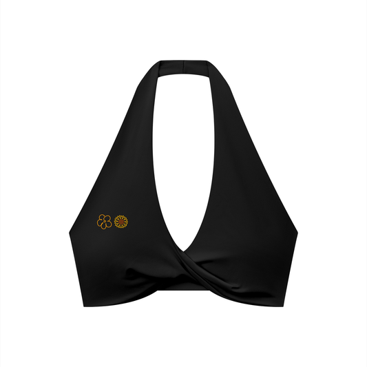 Women's Pleated Halter Sports Bra