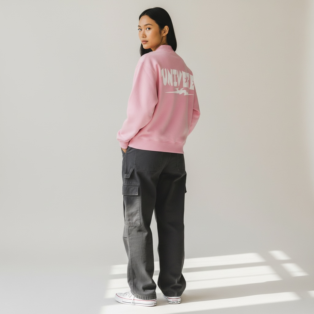 Essential Fleece Mock-Neck Crew Sweatshirt